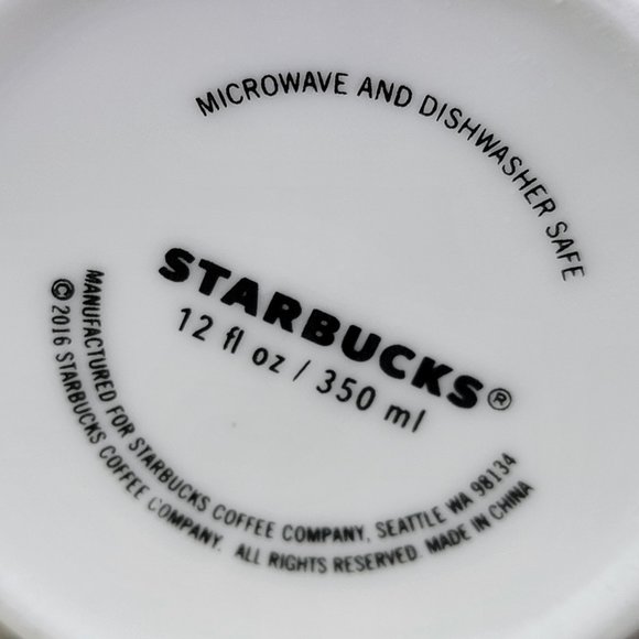 Starbucks Coffee Cup Mug 2016 Valentine's Day Red Swirl Hearts 12 fl oz Ceramic - Picture 7 of 7